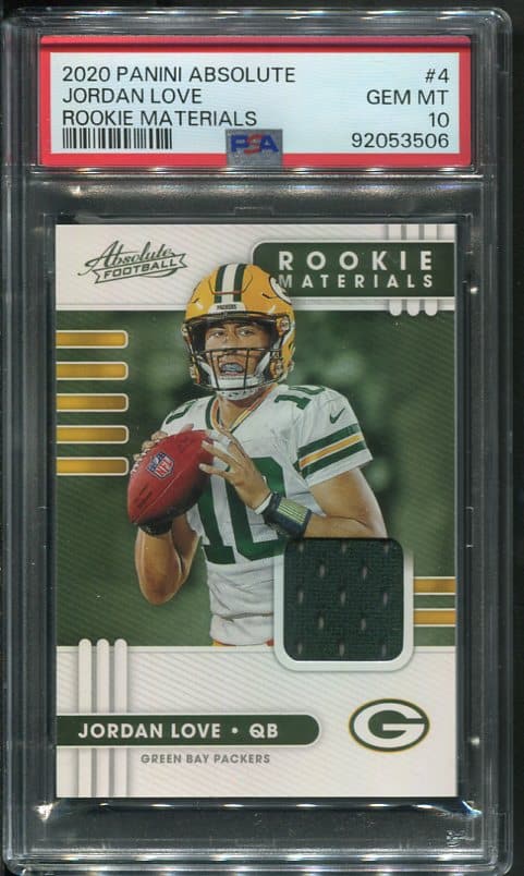 Authentic 2020 Panini Absolute #4 Jordan Love PSA 10 Rookie Card