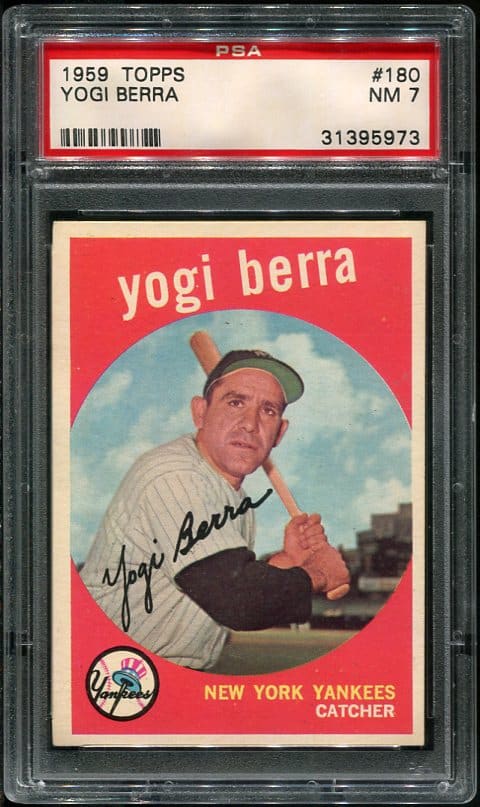 Authentic 1959 Topps #180 Yogi Berra PSA 7 Baseball Card