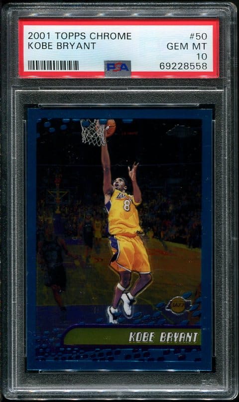 Authentic 2001 Topps Chrome #50 Kobe Bryant PSA 10 Basketball Card