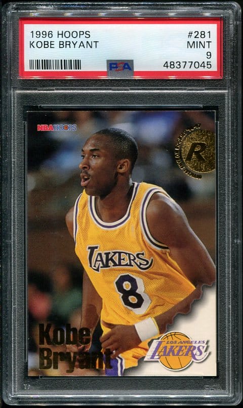 Authentic 1996 Hoops #281 Kobe Bryant PSA 9 Rookie Basketball Card