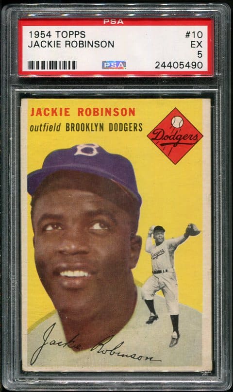 Authentic 1954 Topps #10 Jackie Robinson PSA 5 Baseball Card