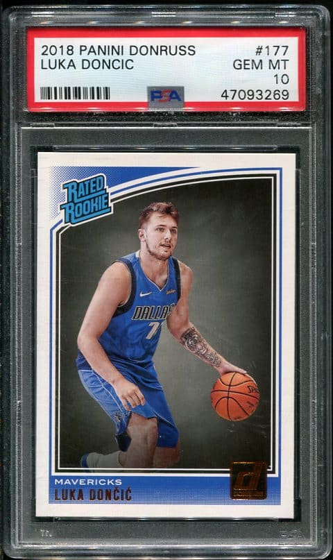 Authentic 2018 Panini Donruss #177 Luka Doncic PSA 10 Rookie Basketball Card