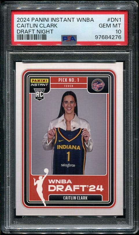 2024 Panini Instant WNBA Draft Night Caitlin Clark PSA 10 Rookie Basketball Card