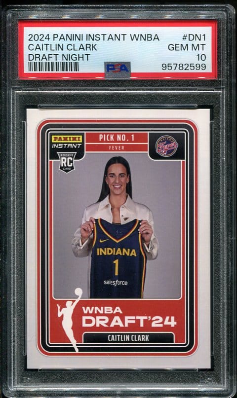 2024 Panini Instant WNBA Draft Night Caitlin Clark PSA 10 Rookie Basketball Card