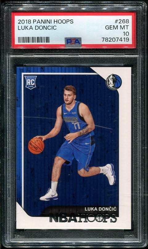 Authentic 2018 Panini Hoops #268 Luka Doncic PSA 10 Rookie Basketball Card