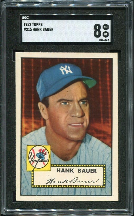 Authentic 1952 Topps #215 Hank Bauer SGC 8 Baseball Card