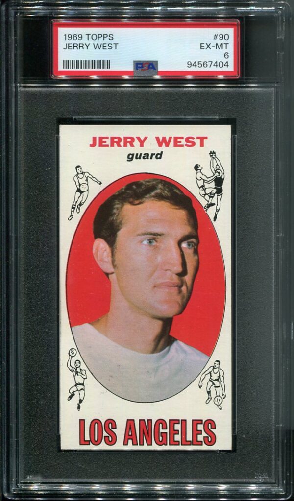 Authentic 1969 Topps #90 Jerry West PSA 6 Basketball Card