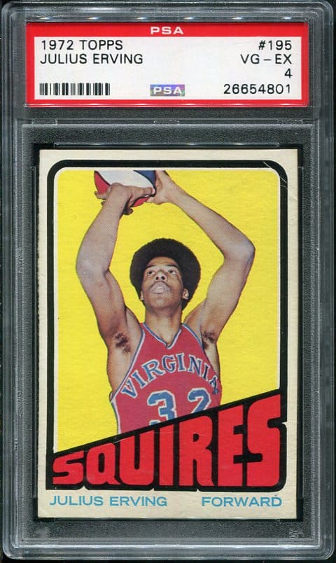 Authentic 1972 Topps #195 Julius Erving PSA 4 Rookie Basketball Card