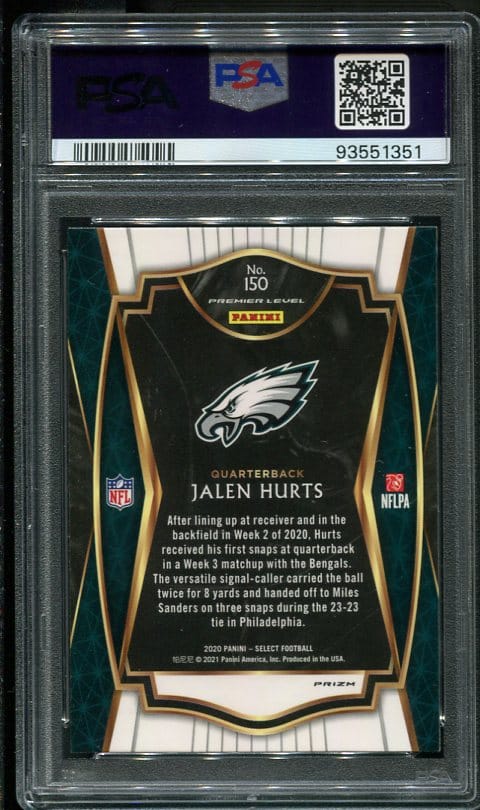 2020 Panini Select 150 Jalen Hurts Silver Prizm RC PSA 10 93551351 All Star Cards Inc