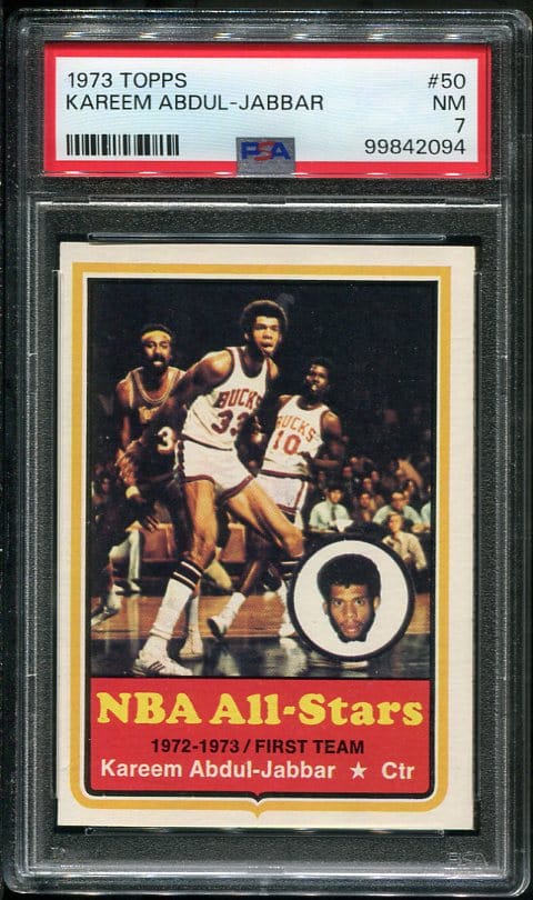 1973 Topps #50 Kareem Abdul-Jabbar PSA 7 HOF (99842094) - All Star ...