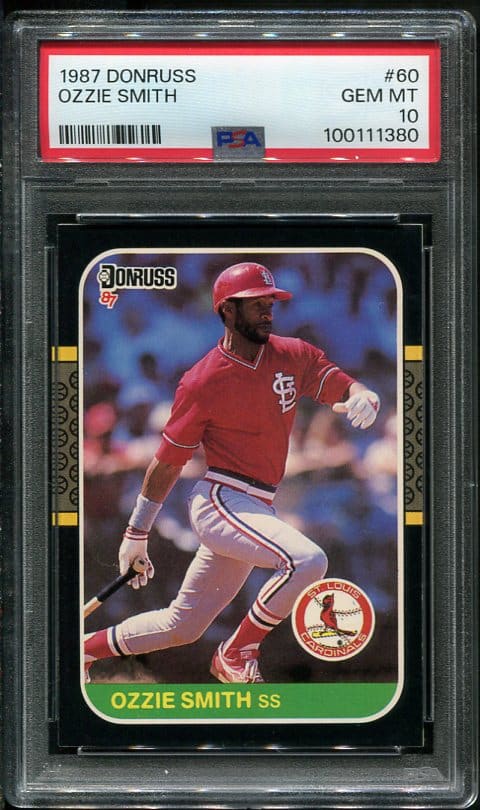 Authentic 1987 Donruss #60 Ozzie Smith PSA 10 Baseball Card