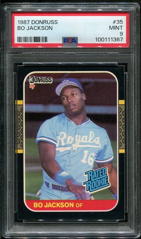 Authentic 1987 Donruss #35 Bo Jackson Rookie PSA 9 Baseball Card