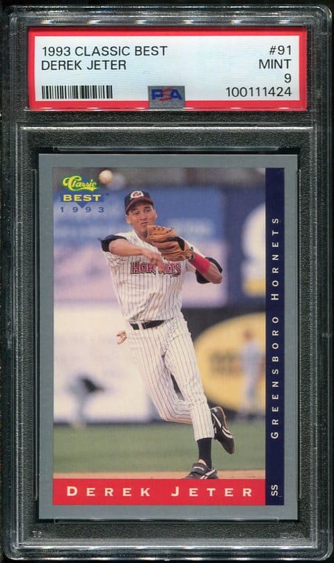 Authentic 1993 Classic Best #91 Derek Jeter PSA 9 Rookie Baseball Card