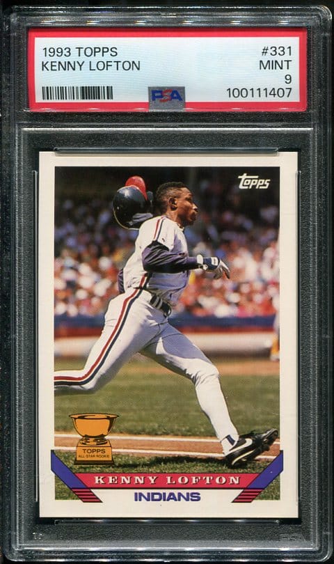 Authentic 1993 Topps #331 Kenny Lofton PSA 9 Topps Rookie Cup Baseball Card