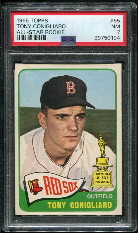 Authentic 1965 Topps #55 Tony Conigliaro All-Star Rookie PSA 7 Baseball Card