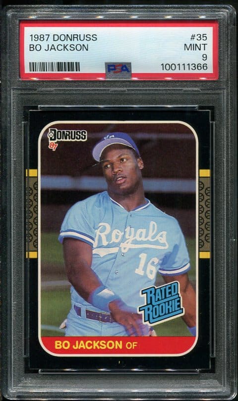 Authentic 1987 Donruss #35 Bo Jackson Rookie PSA 9 Baseball Card