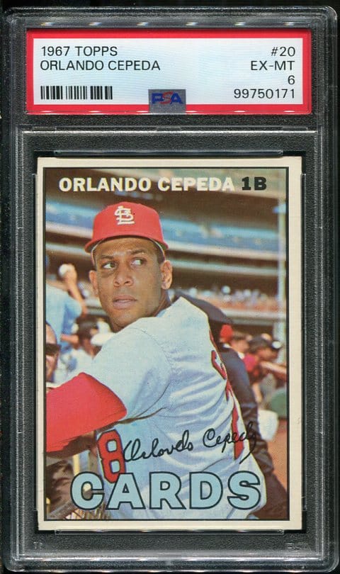 Authentic 1967 Topps #20 Orlando Cepeda PSA 6 Baseball Card