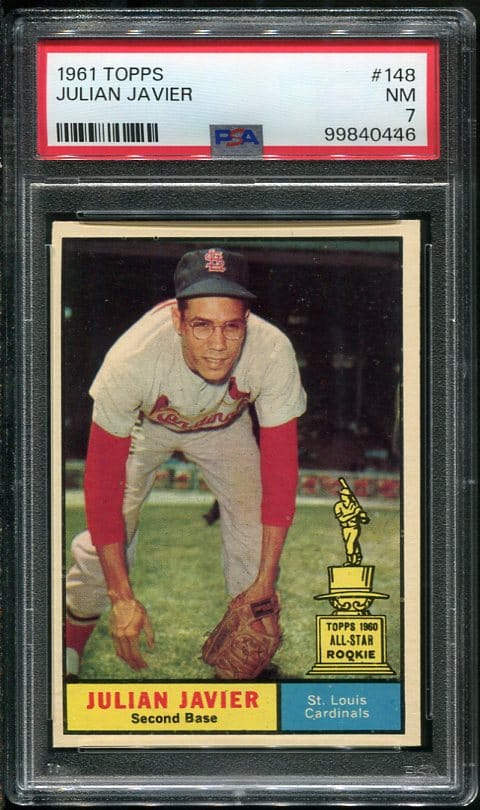 Authentic 1961 Topps #148 Julian Javier PSA 7 Baseball Card