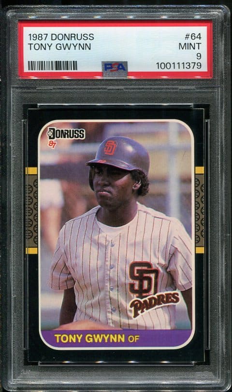 Authentic 1987 Donruss #64 Tony Gwynn PSA 9 Baseball card