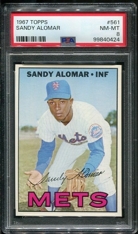 Authentic 1967 Topps #561 Sandy Alomar PSA 8 Baseball Card