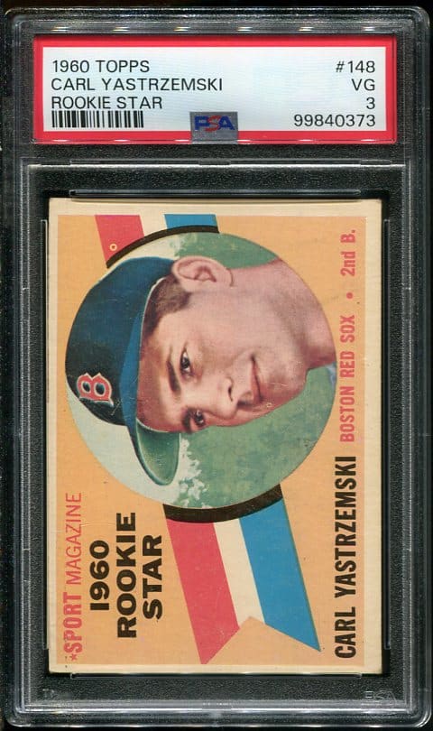 Authentic 1960 Topps #148 Carl Yastrzemski PSA 3 Rookie Baseball Card