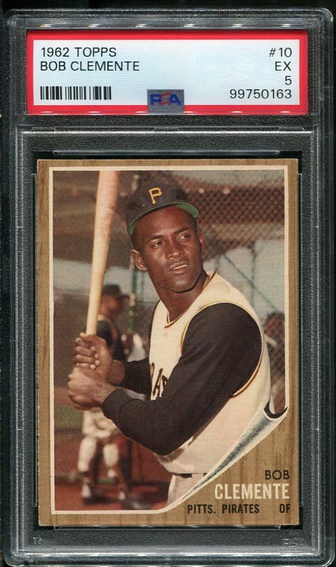 Authentic 1962 Topps #10 Roberto Clemente PSA 5 Baseball Card