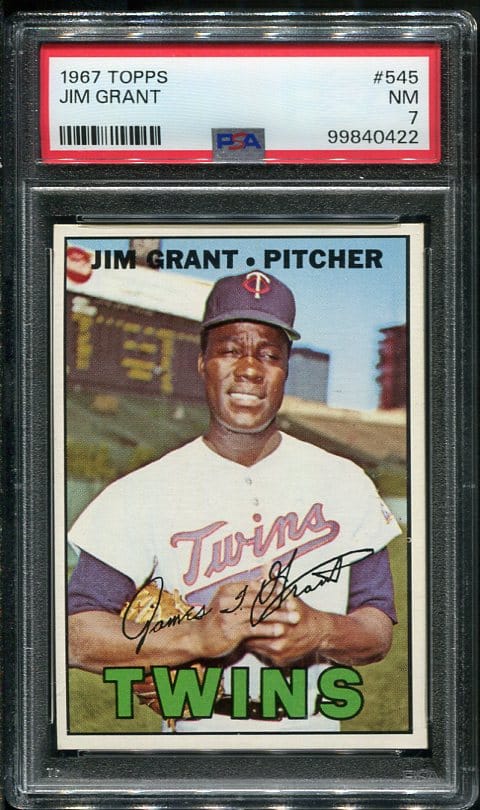 Authentic 1967 Topps #545 Jim Grant PSA 7 Baseball Card