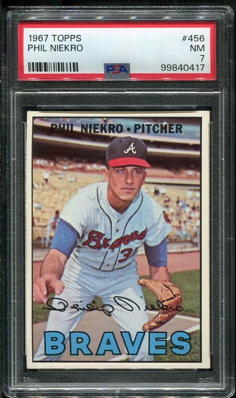 Authentic 1967 Topps #456 Phil Niekro PSA 7 Baseball Card