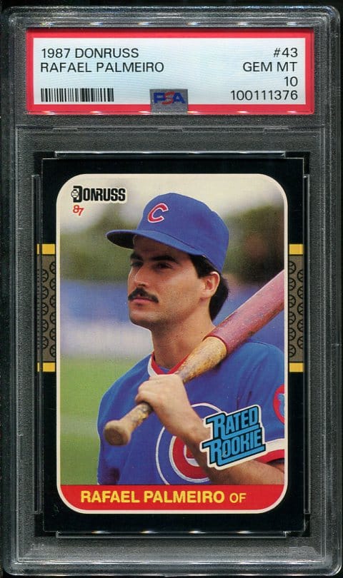 Authentic 1987 Donruss #43 Rafael Palmeiro PSA 10 Rookie Baseball card