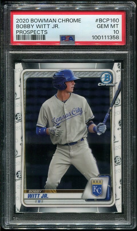 Authentic 2020 Bowman Chrome Bobby Witt Rookie PSA 10 Baseball Card