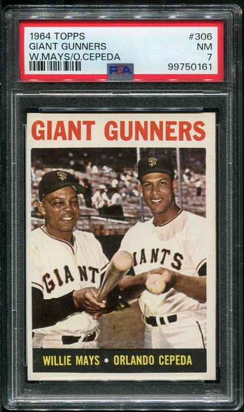 Authentic 1964 Topps #306 Giants Gunners PSA 7 Baseball Card