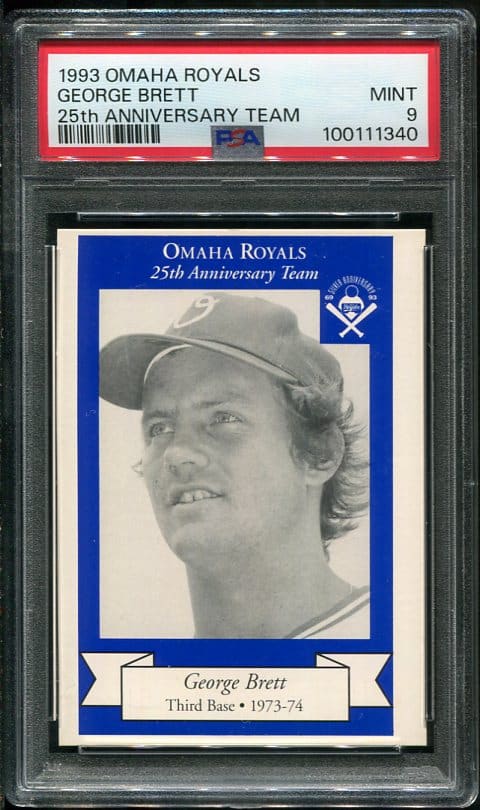 Authentic 1993 Omaha Royals George Brett 25th Anniversary Team PSA 9 Baseball Card