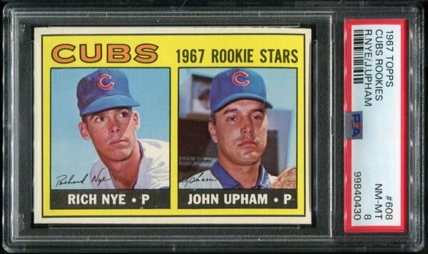 Authentic 1967 Topps #608 Cubs Rookies PSA 8 Baseball Card